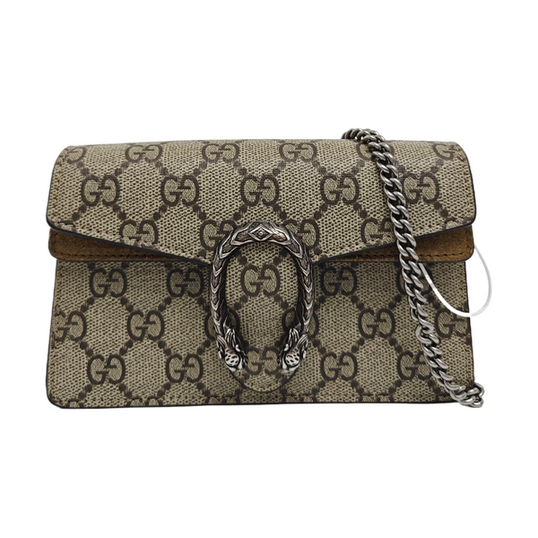 Dionysus Super Mini Monogram Coated Canvas Beige