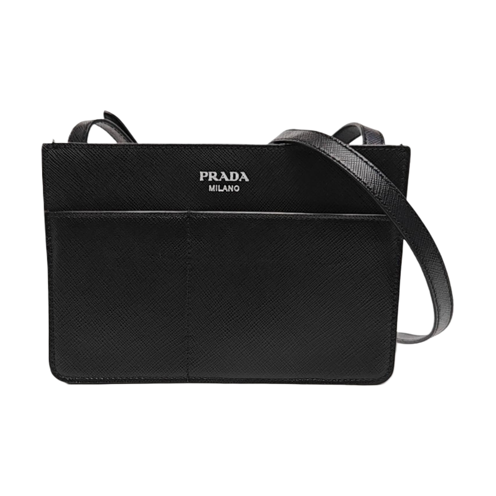 Saffiano Calfskin Shoulder Bag Black