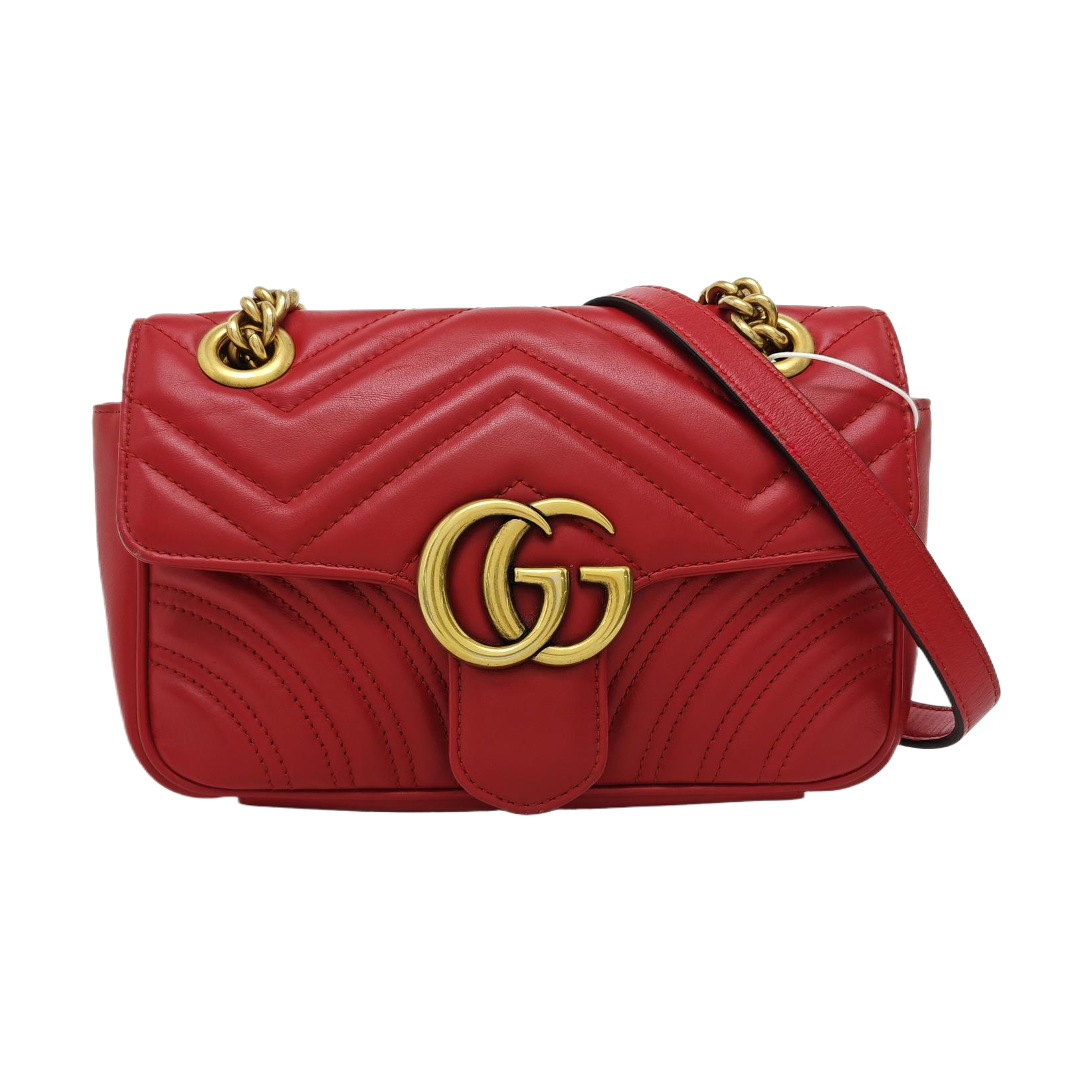 GG Marmont Small Quilted Calfskin Red