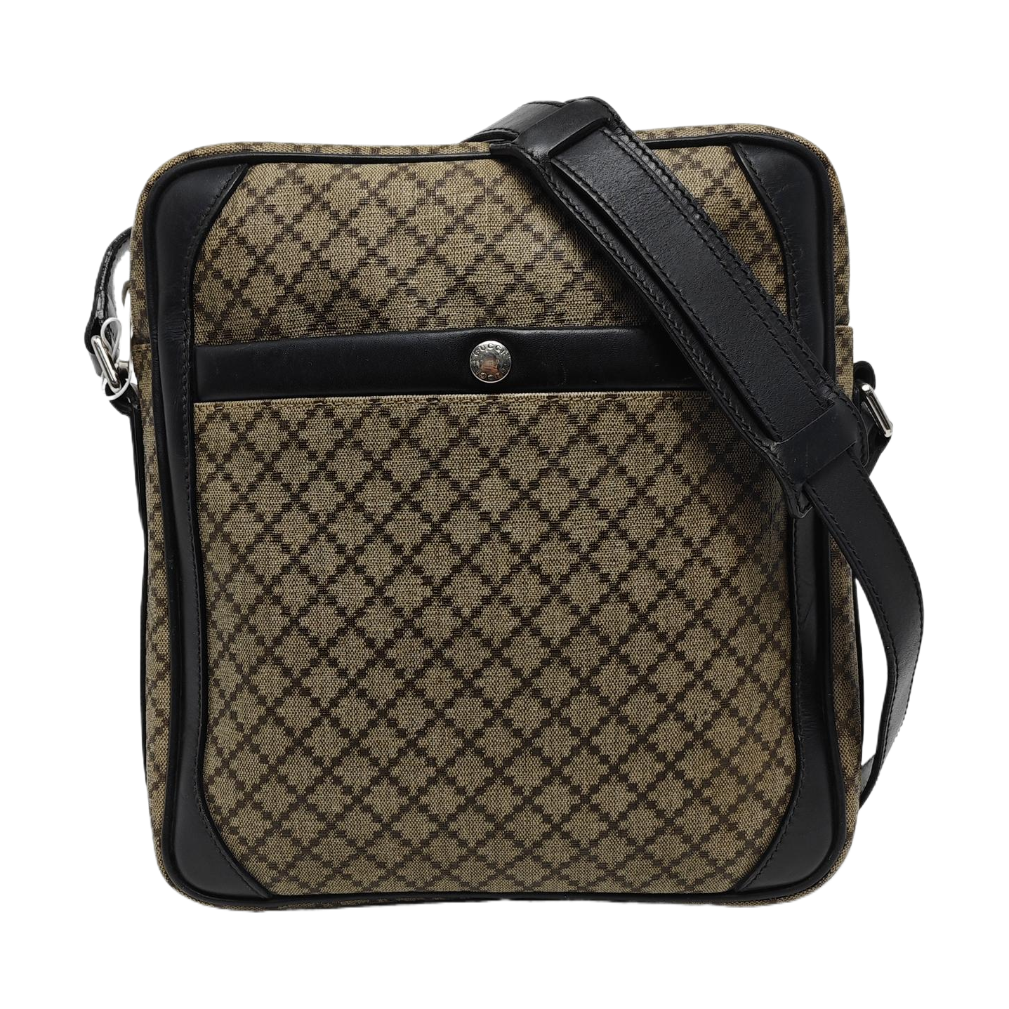 Coated Canvas Crossbody Bag Beige