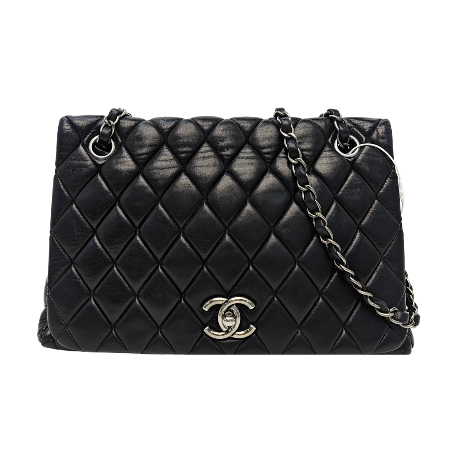Quilted Lambskin Shoulder Bag Black