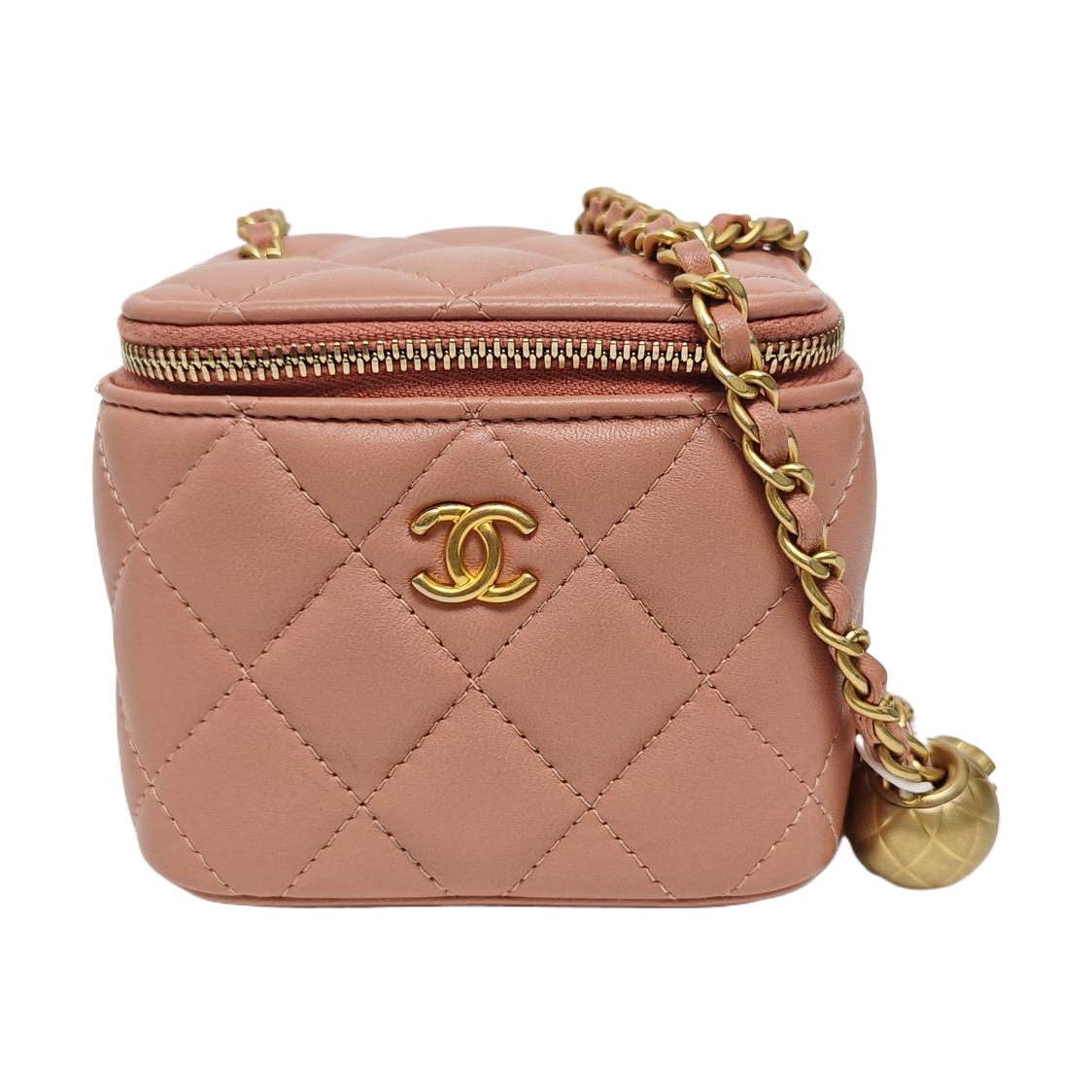 Authenticated pre-owned  VANITY CASE Quilted Lambskin Pink - Crossbody Bag at Looply