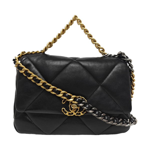 CHANEL 19 Small Quilted Lambskin Black