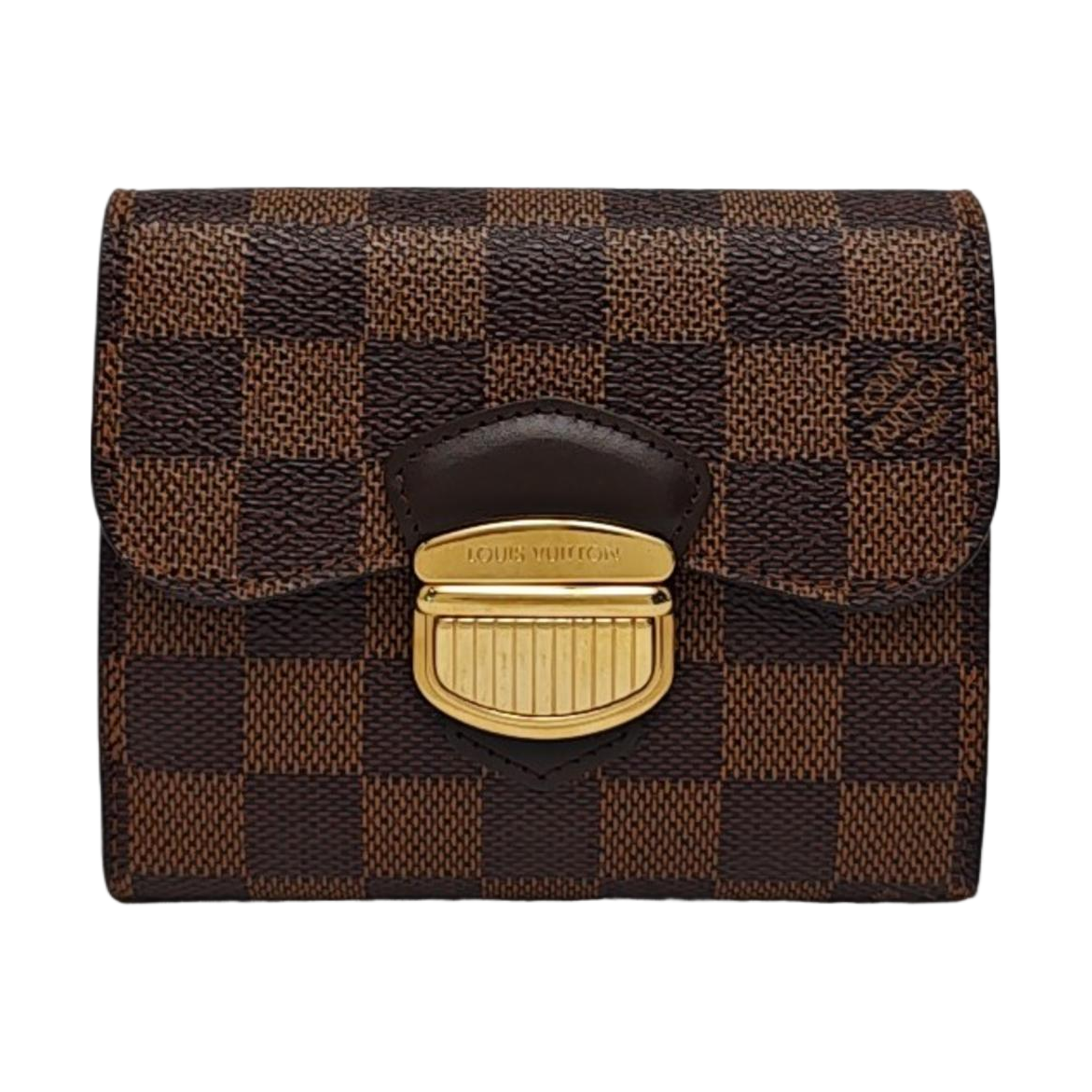JOEY Damier Ebene Coated Canvas Brown Wallet