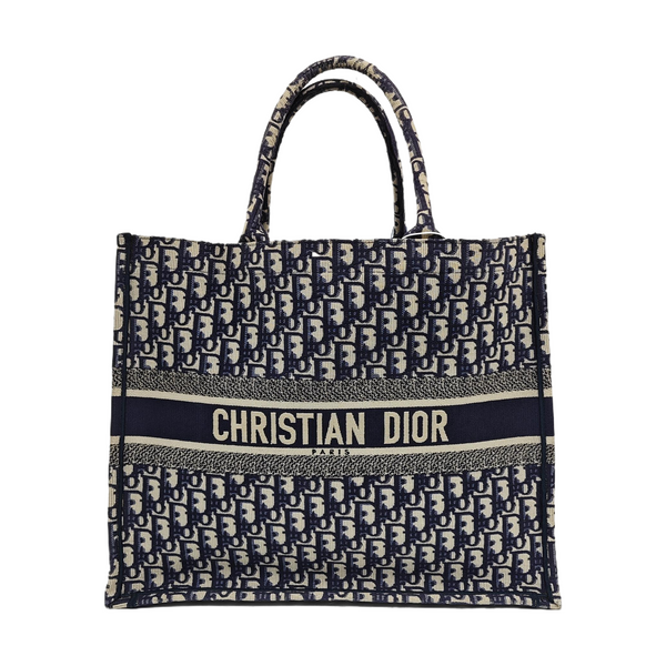 Book Tote Large Oblique Canvas Blue
