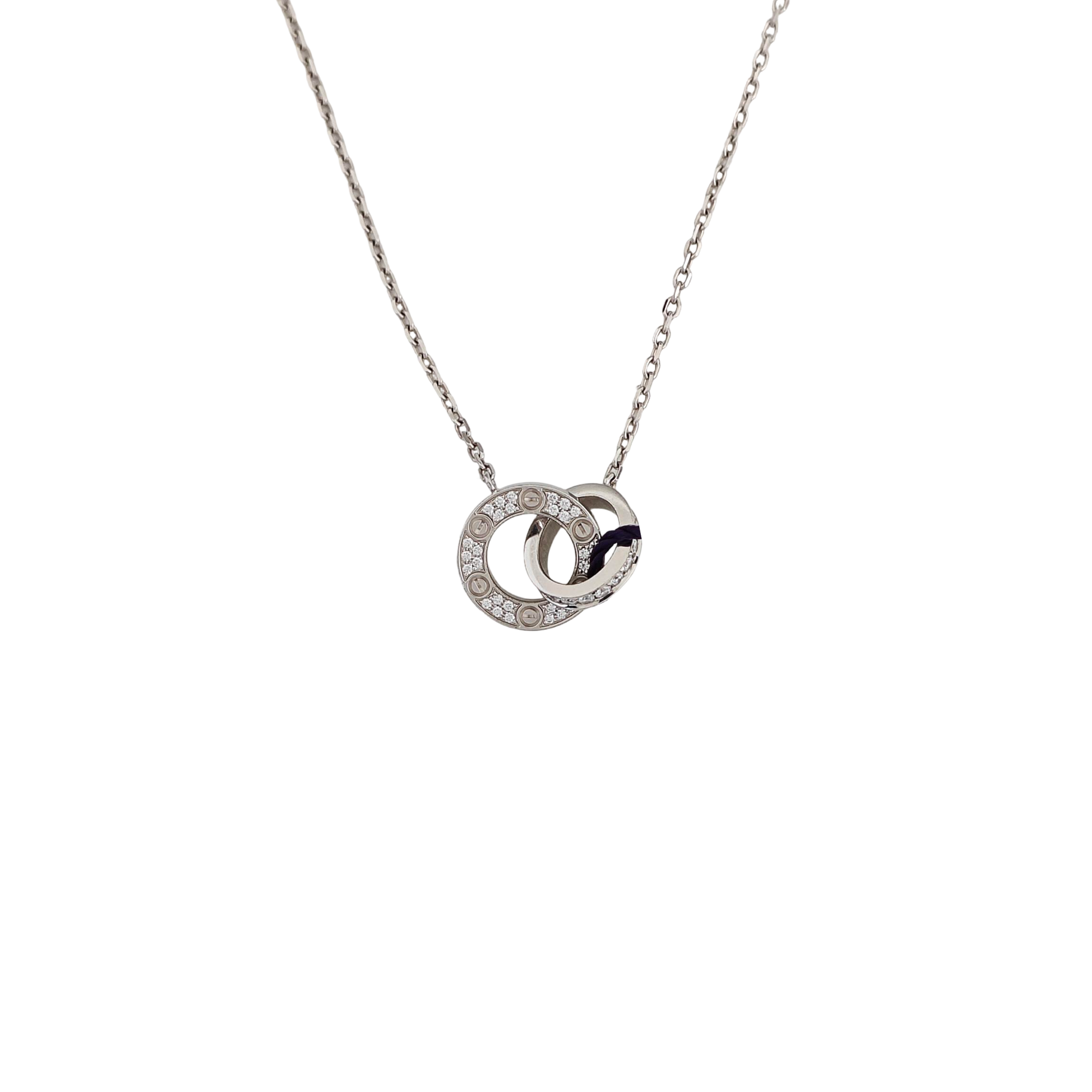 LOVE 18k White Gold Silver Necklace
