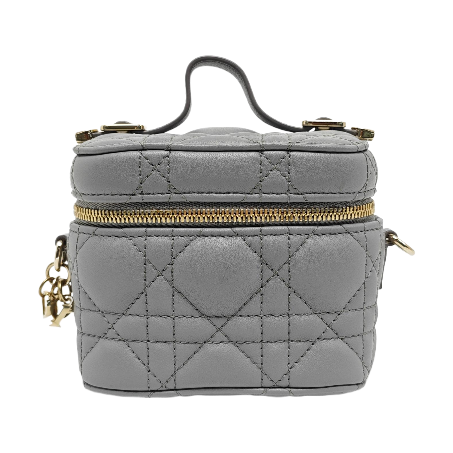 Authenticated pre-owned  Lady Dior Super Mini Quilted Lambskin Grey - Shoulder Bag at Looply