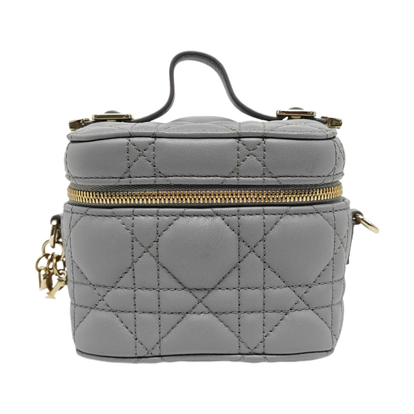 Authenticated pre-owned  Lady Dior Super Mini Quilted Lambskin Grey - Shoulder Bag at Looply