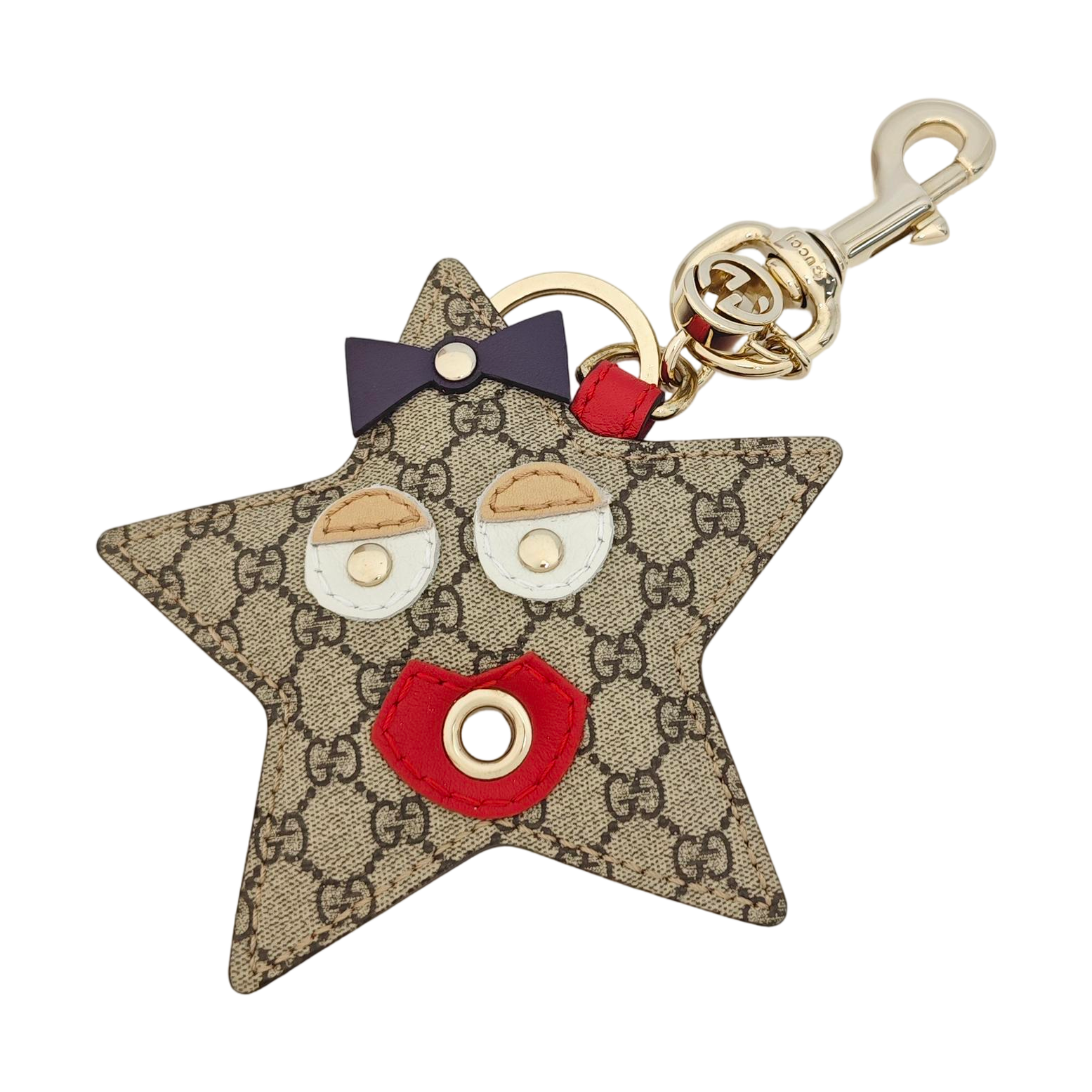 Leather Bag Charm Beige