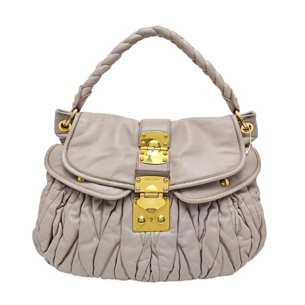 Miu Coffer Quilted Calfskin Purple