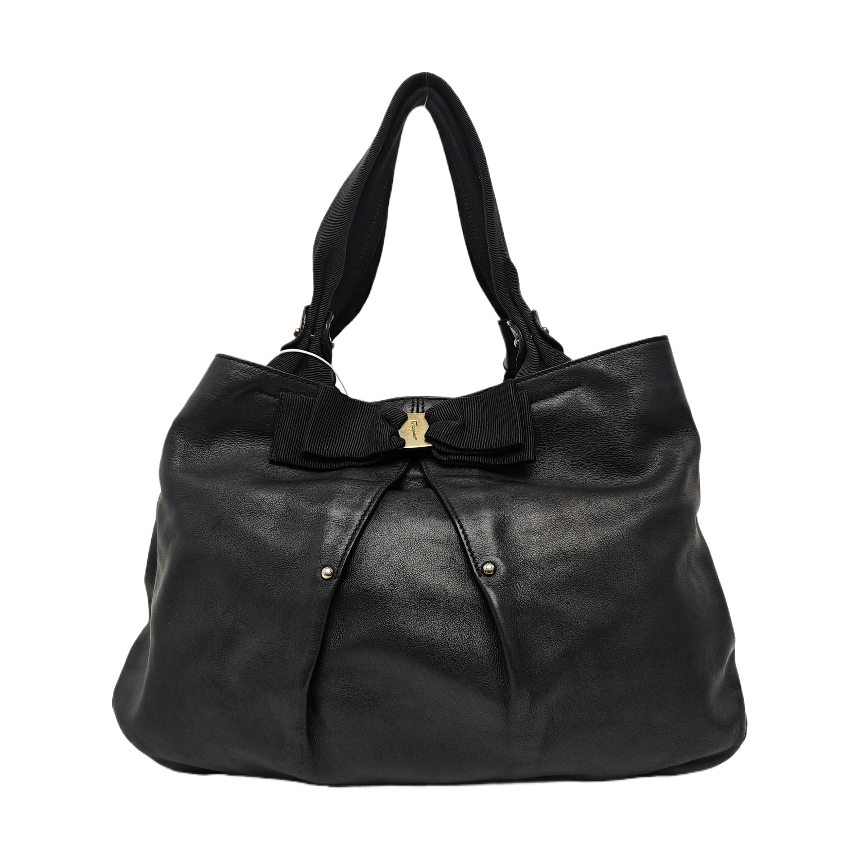 Calfskin Top Handle Bag Black