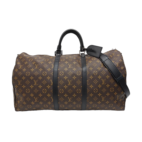 KEEPALL 55 Monogram Coated Canvas Brown