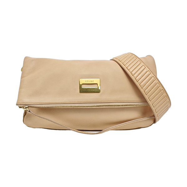 Calfskin Shoulder Bag Beige