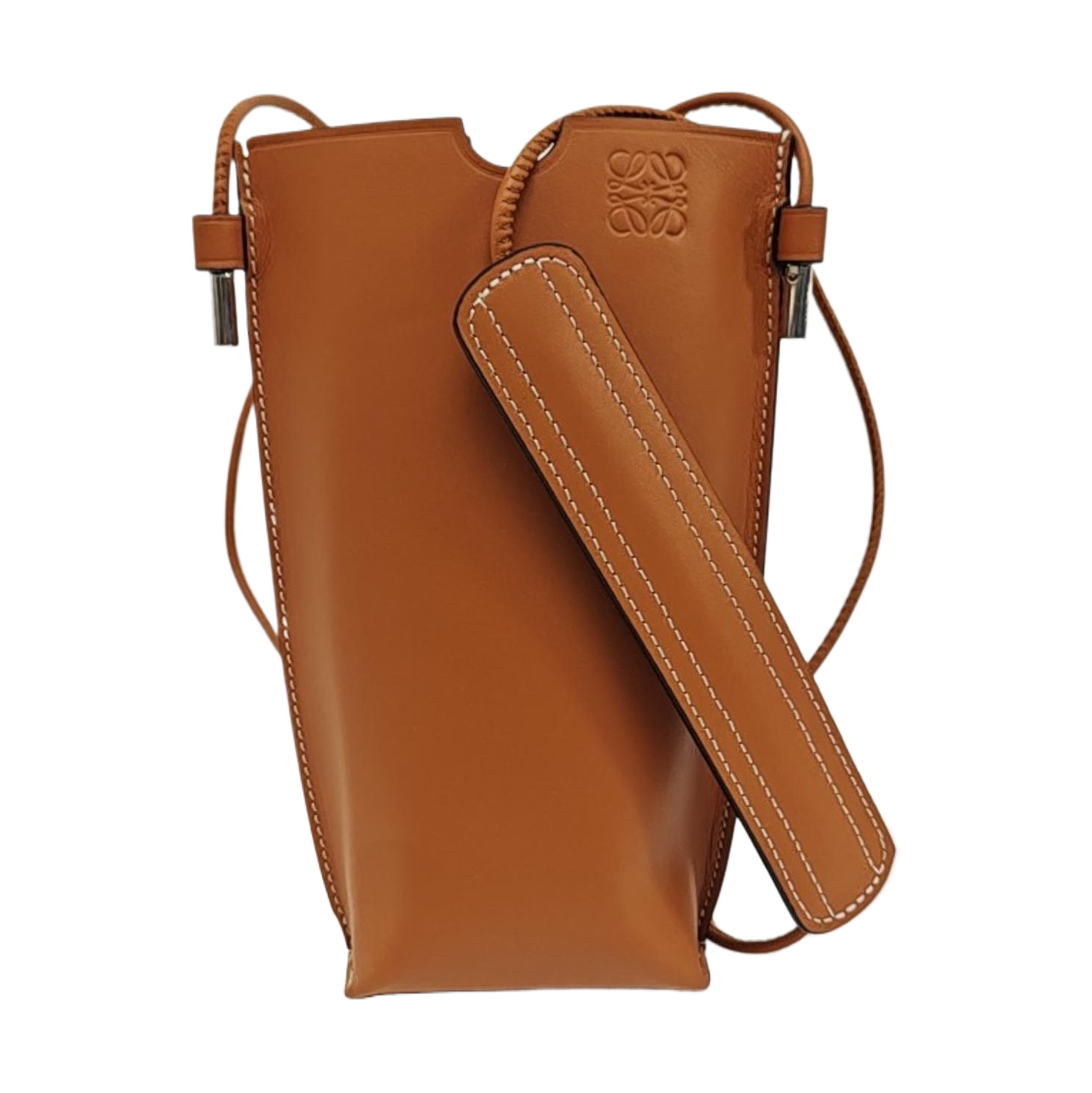 Calfskin Shoulder Bag Brown