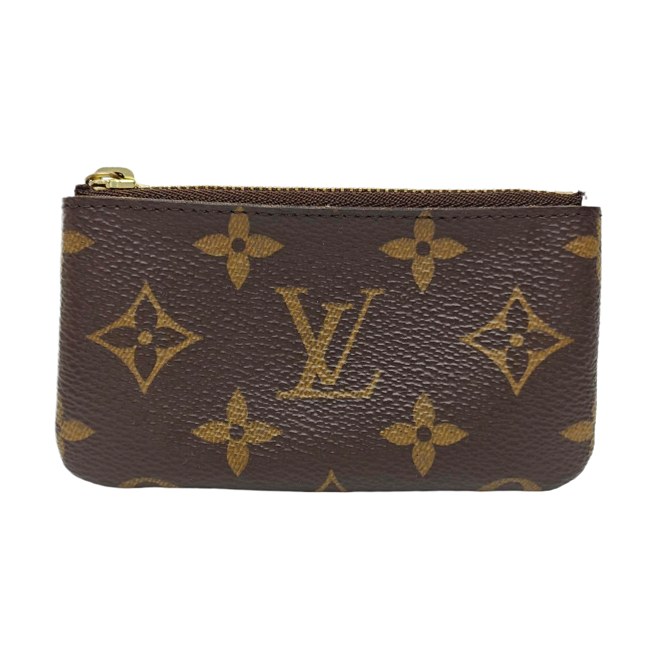 Monogram Coated Canvas Clutch Brown