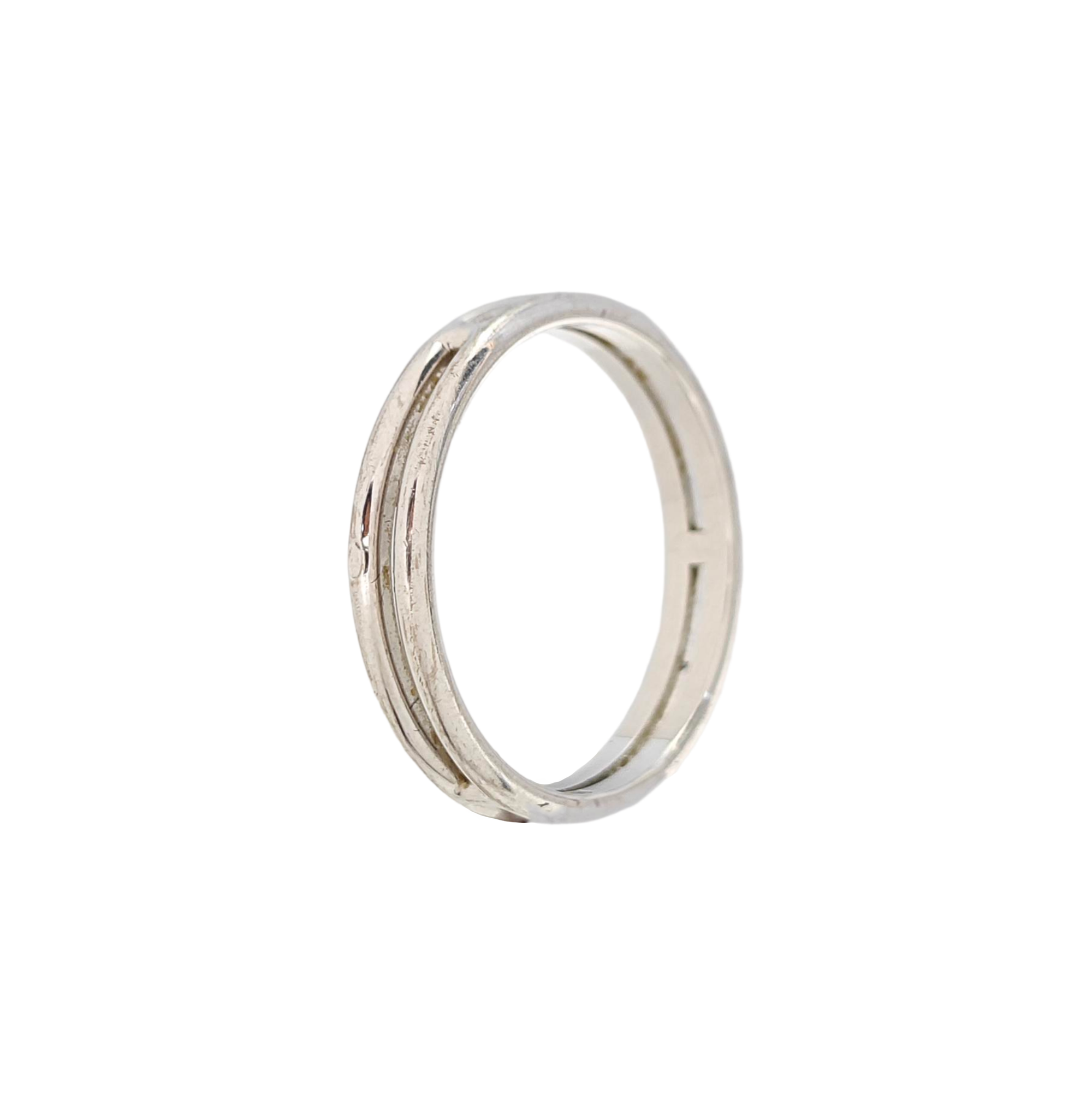 Ariane 18k White Gold Silver Ring EU 59
