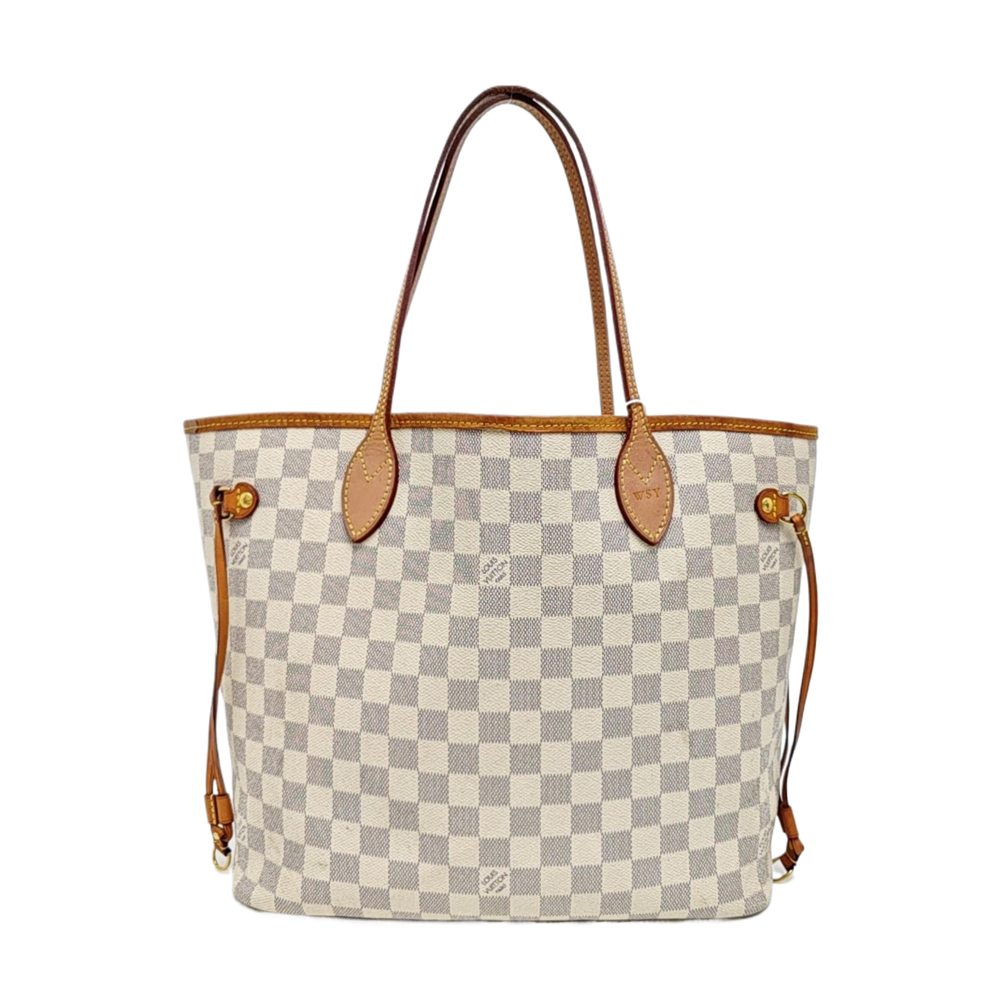 NEVERFULL MM Damier Azur Coated Canvas White