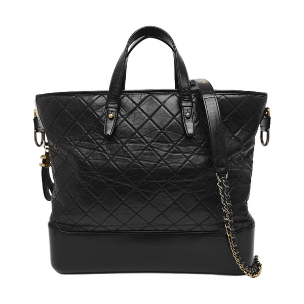 GABRIELLE Large Quilted Vintage Calf Black