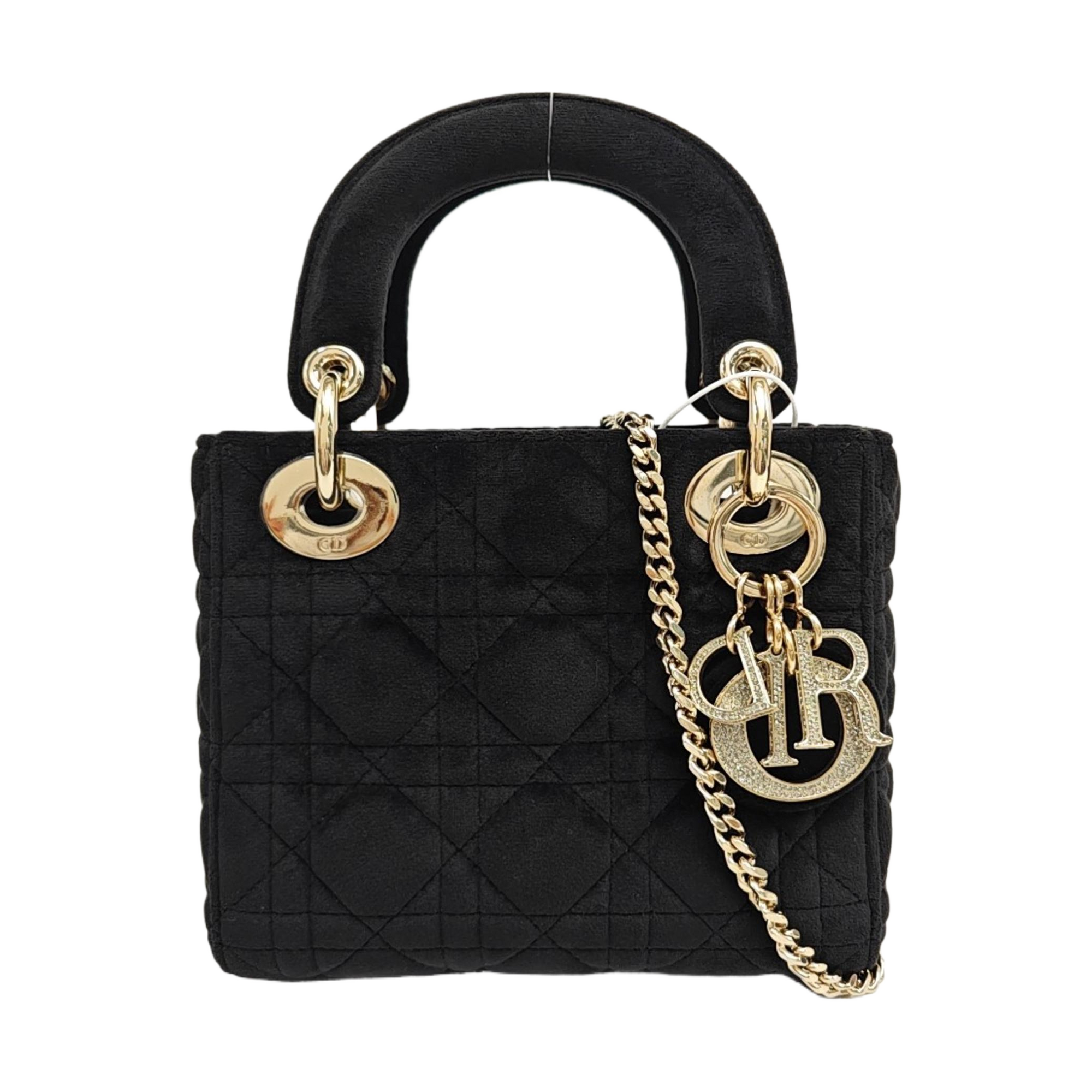 Lady Dior Mini Cannage Fabric Black