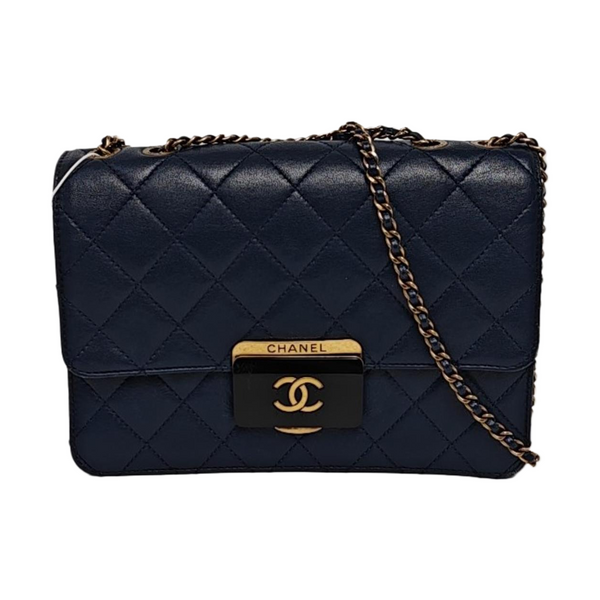 BEAUTY LOCK Quilted Lambskin Blue