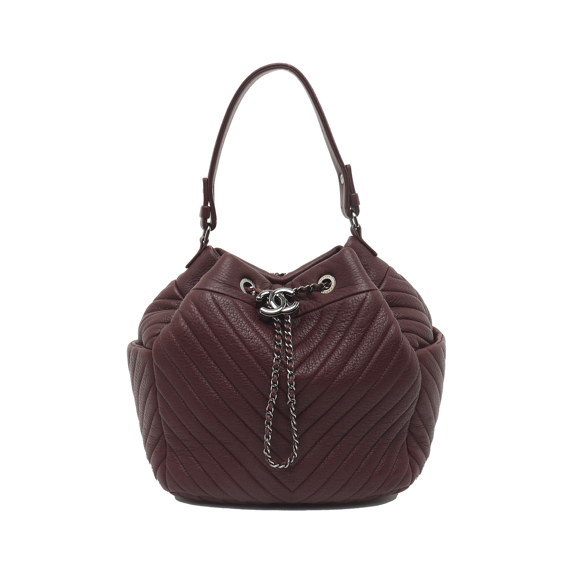 Chevron, Quilted Grained Calfskin Red