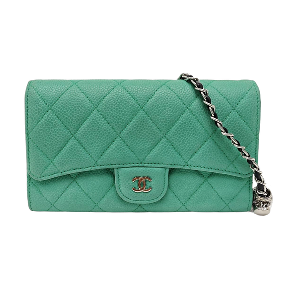 CLASSIC FLAP Mini Quilted Grained Calfskin Green