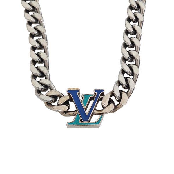LV WOOD Metal Silver Necklace