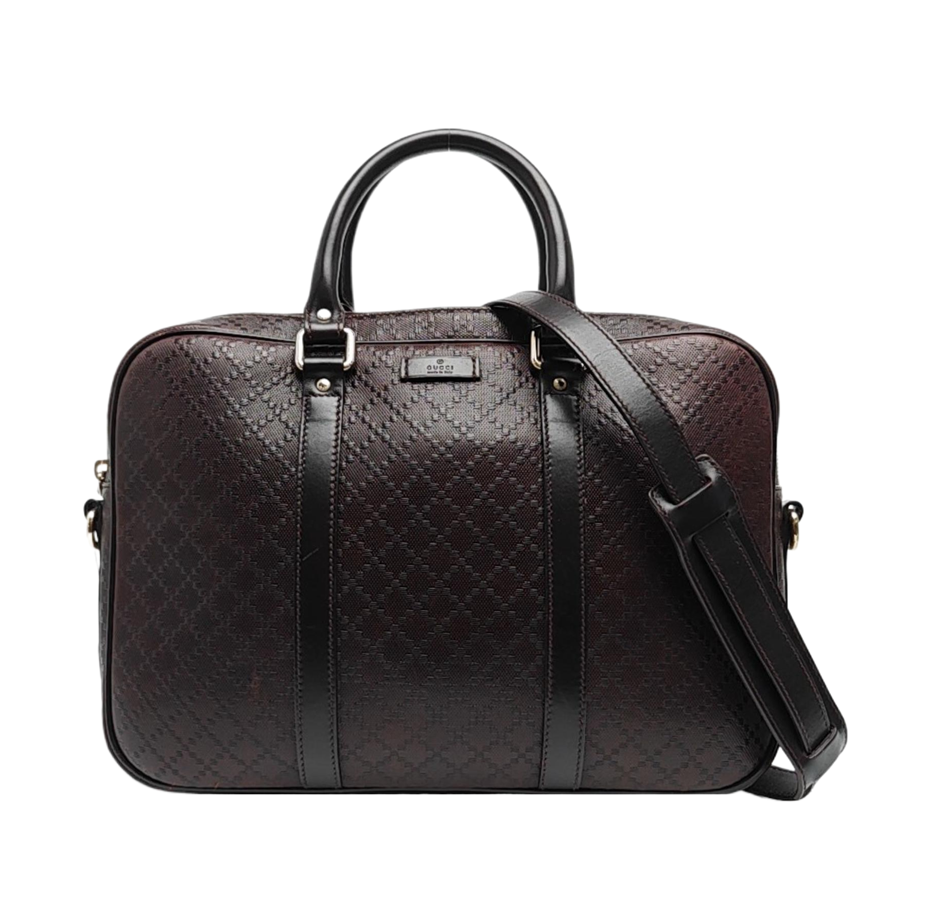 Coated Canvas Shoulder Bag Brown
