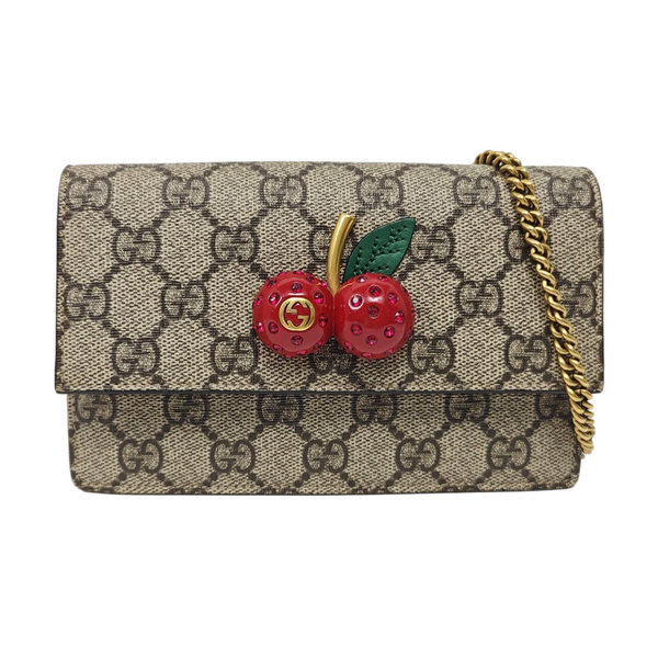 GG Supreme Mini Monogram Coated Canvas Beige