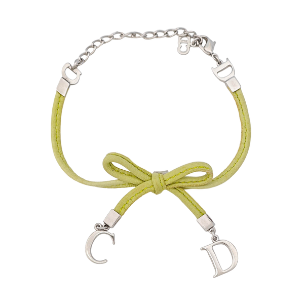 Bow Leather Green Bracelet