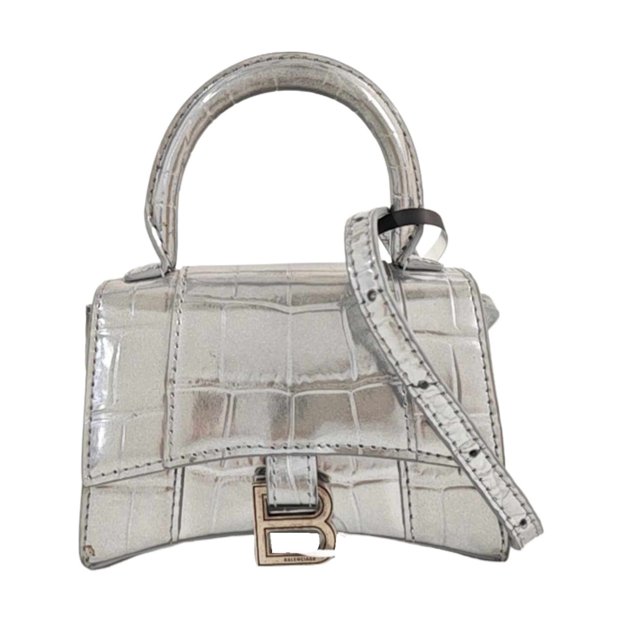 Hourglass Mini Calfskin Silver
