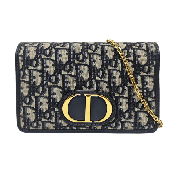30 Montaigne Mini Oblique Canvas Blue
