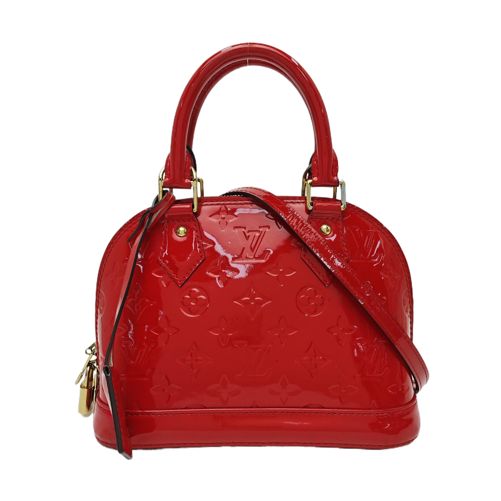 ALMA BB Monogram Patent Leather Red