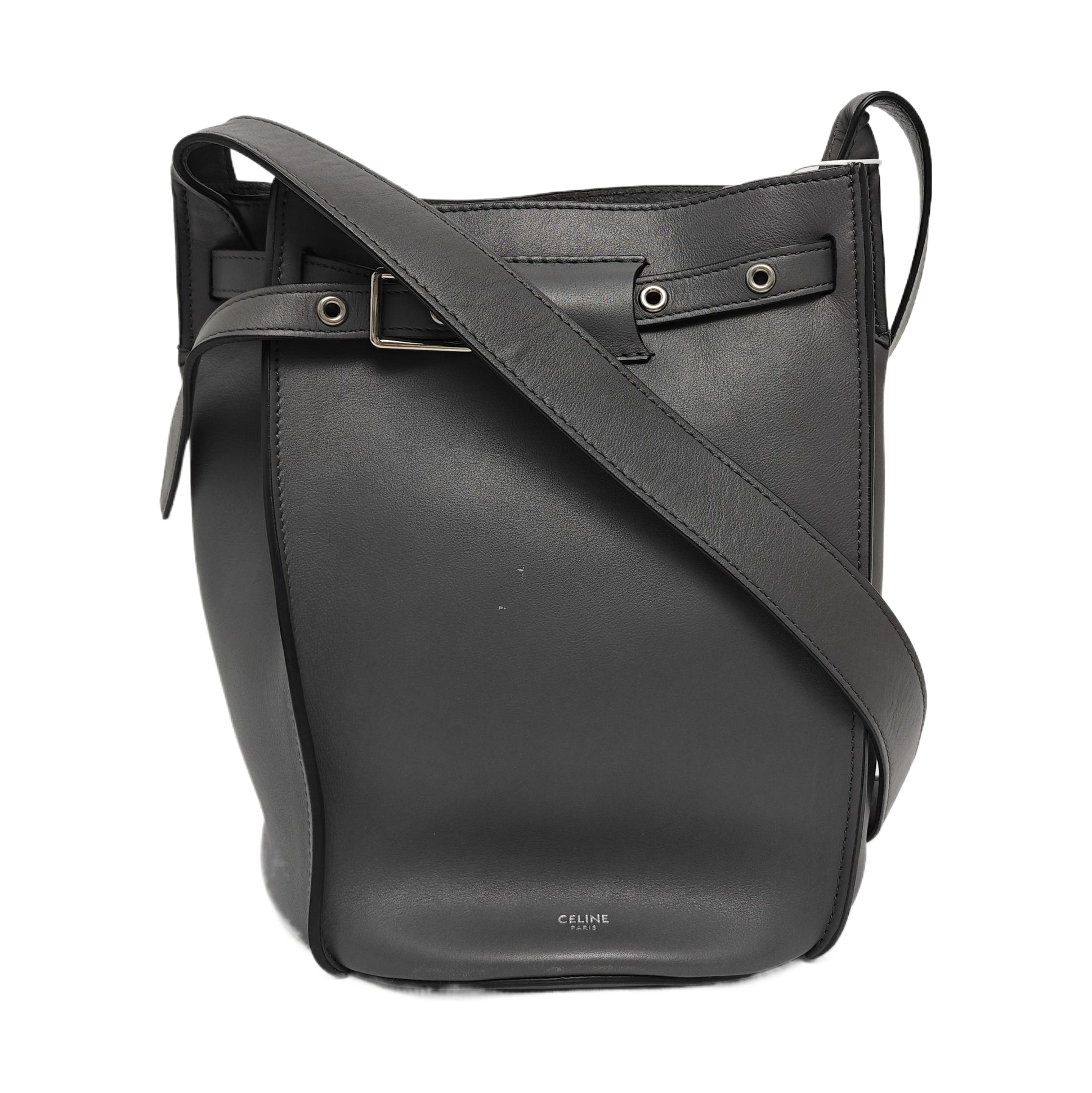 Authenticated pre-owned  BIG BAG Calfskin Grey - Bucket Bag at Looply