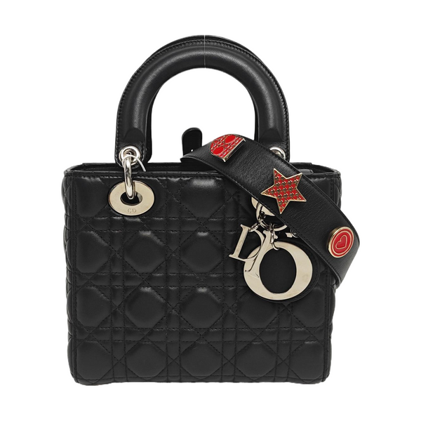 Lady Dior Pequeño Piel de Cordero Acolchado Negro