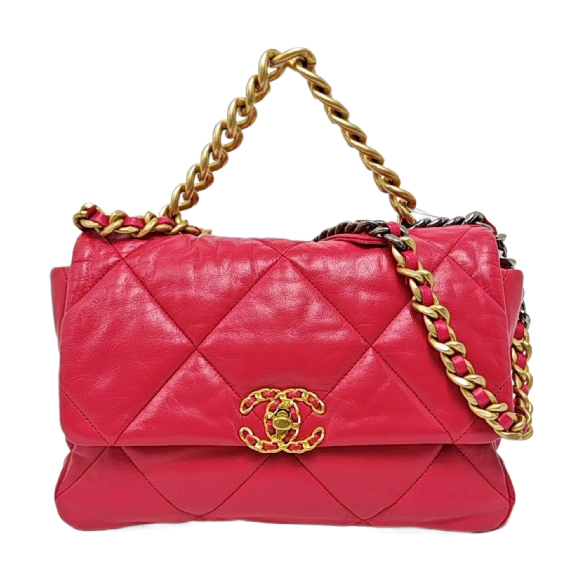 CHANEL 19 Large Quilted Lambskin Red