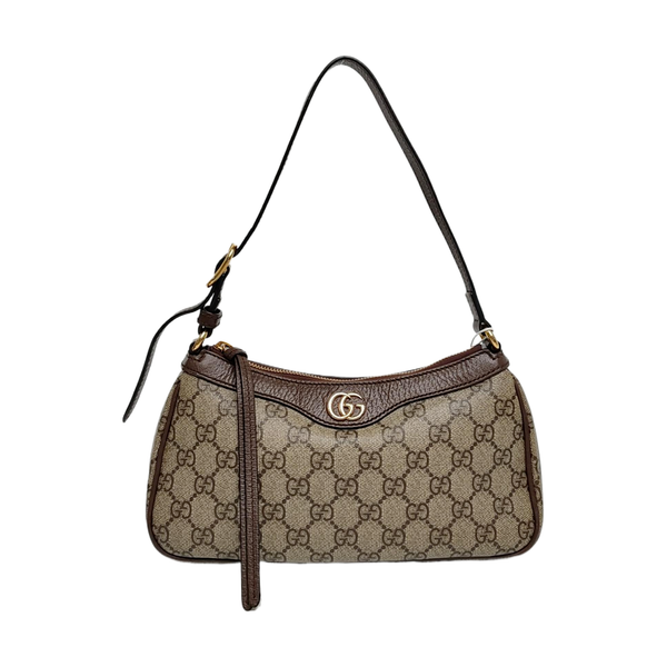 Ophidia Small Monogram Coated Canvas Brown