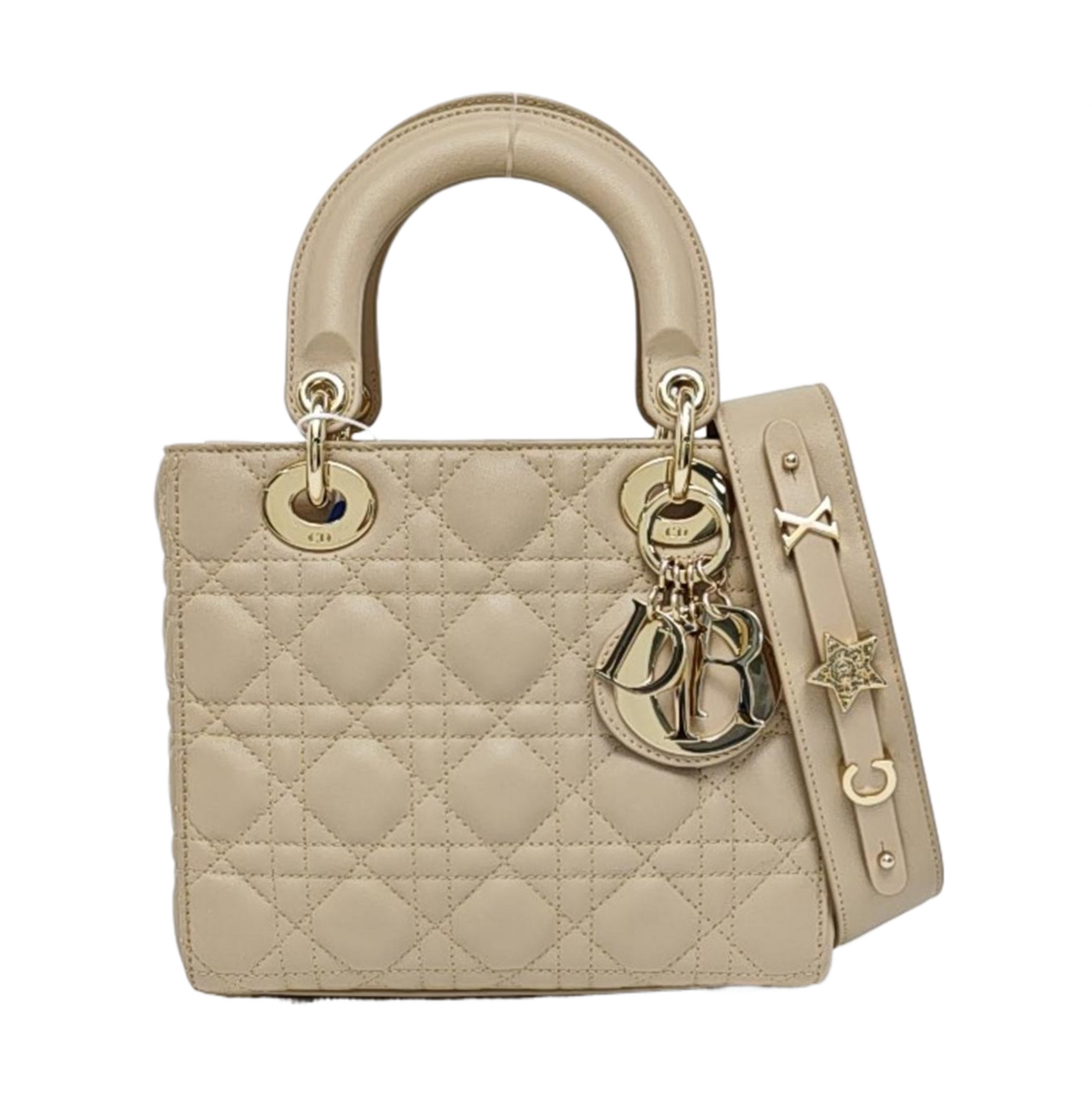 Lady Dior Small Cannage Lambskin Beige