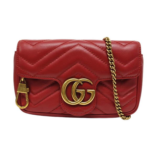 GG Marmont Mini Quilted Calfskin Red