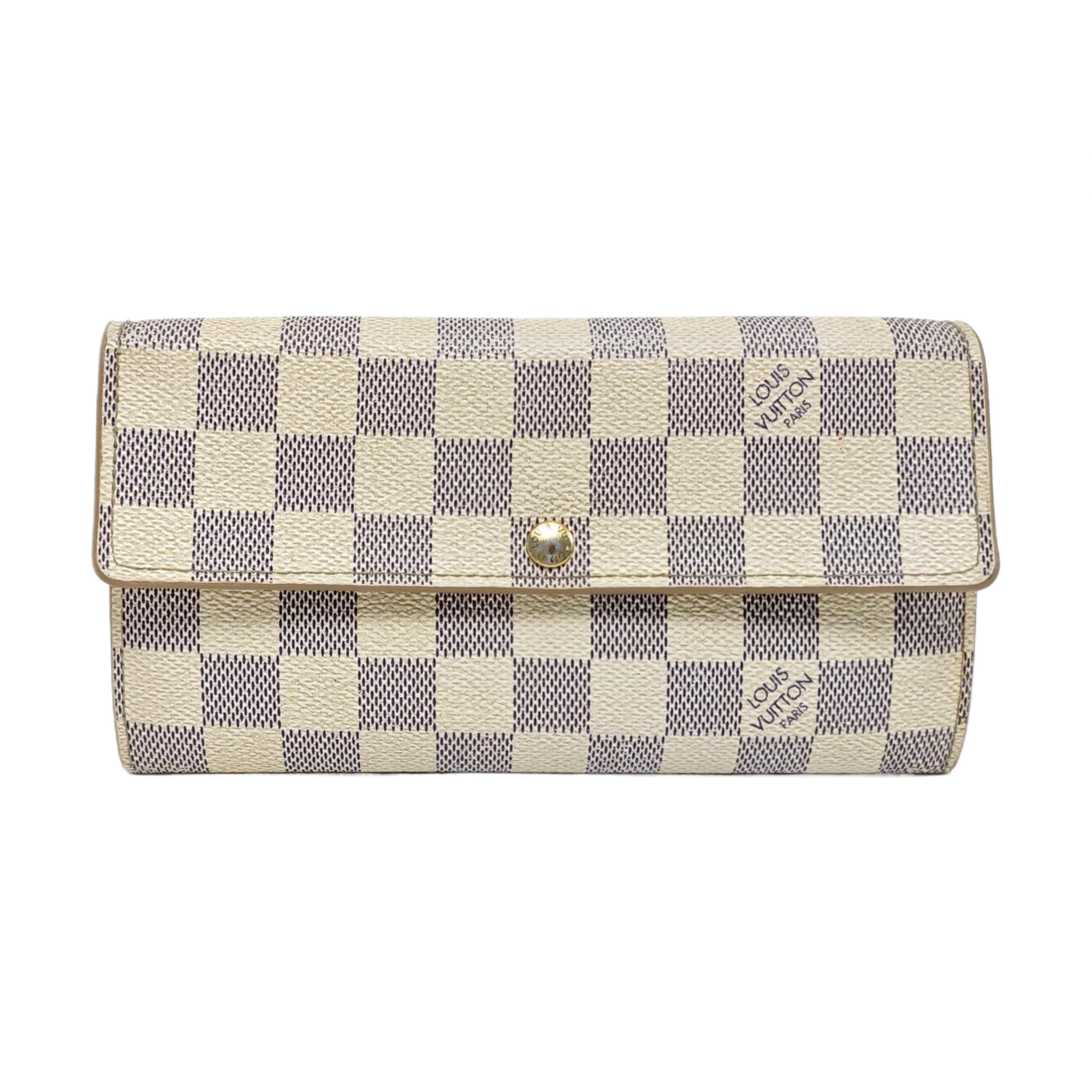 PORTE MONNAIE Damier Azur Coated Canvas White Wallet