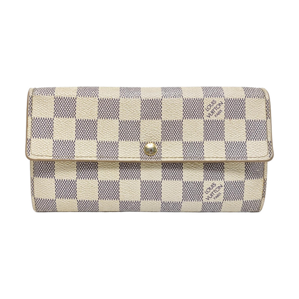 PORTE MONNAIE Damier Azur Coated Canvas White Wallet
