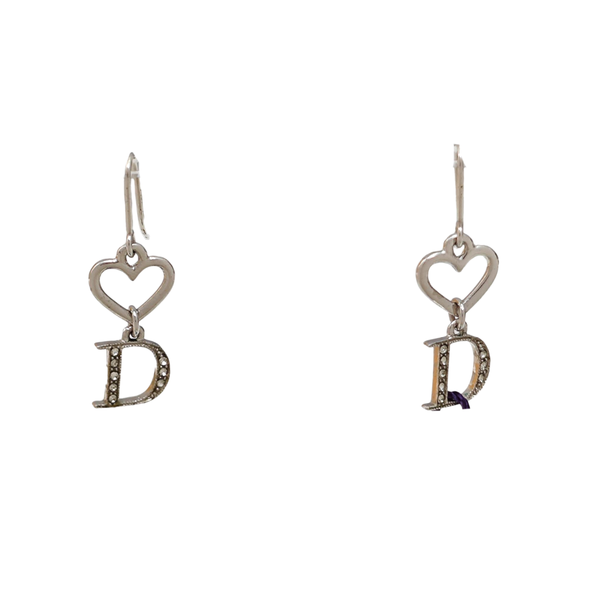 CD Swing Metal Silver Stud Earrings
