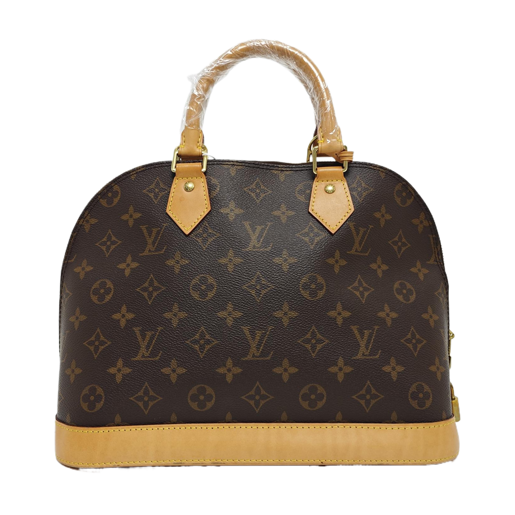 ALMA PM Monogram Coated Canvas Brown