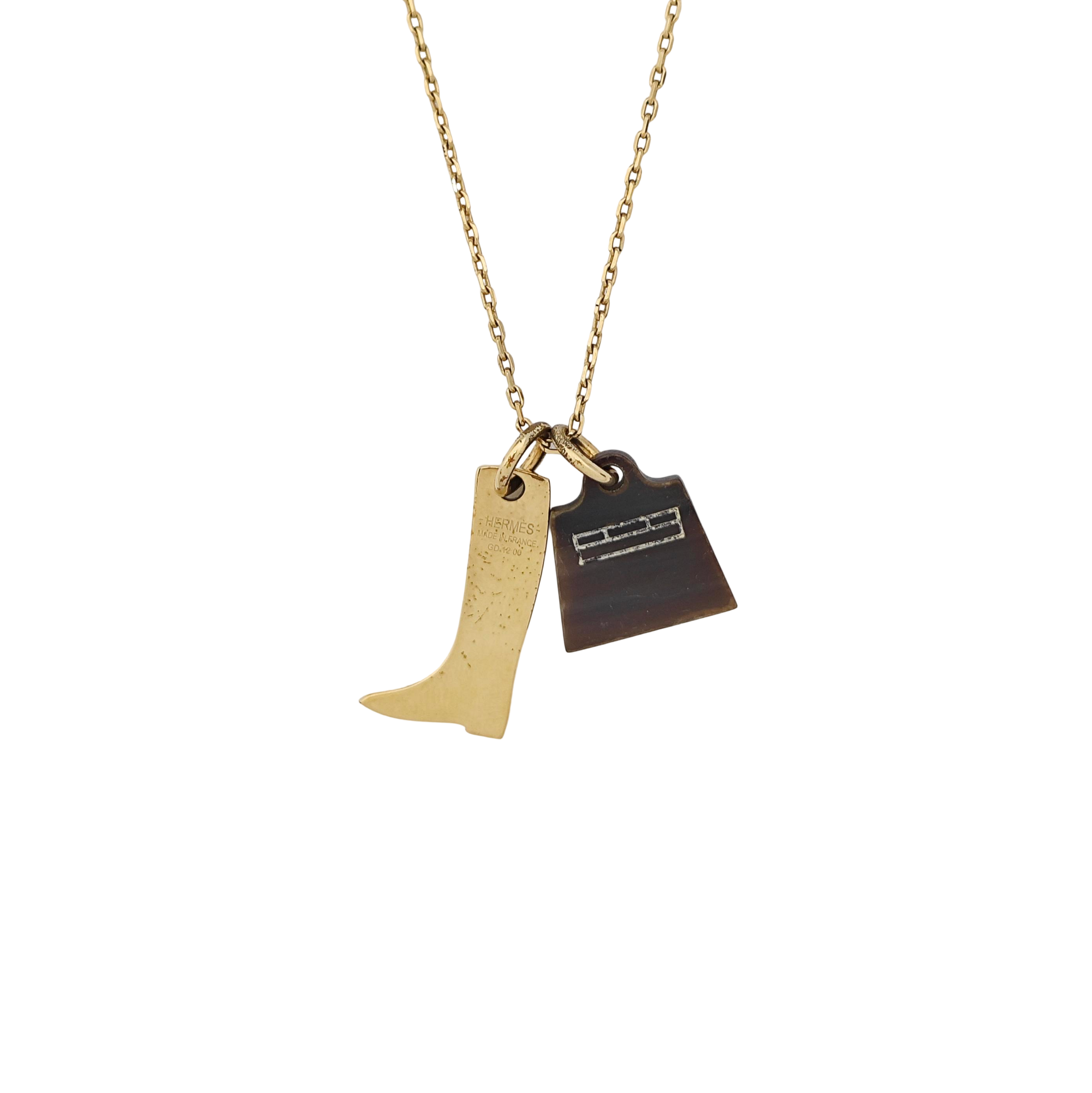 Amulette Maroquinier Metal Gold Necklace