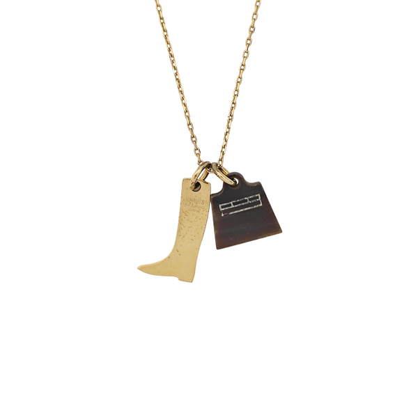 Amulette Maroquinier Metal Gold Necklace