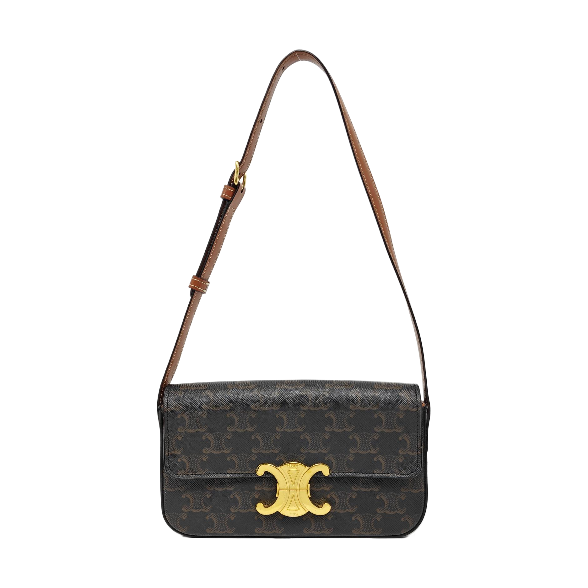 TRIOMPHE Small Coated Canvas Brown