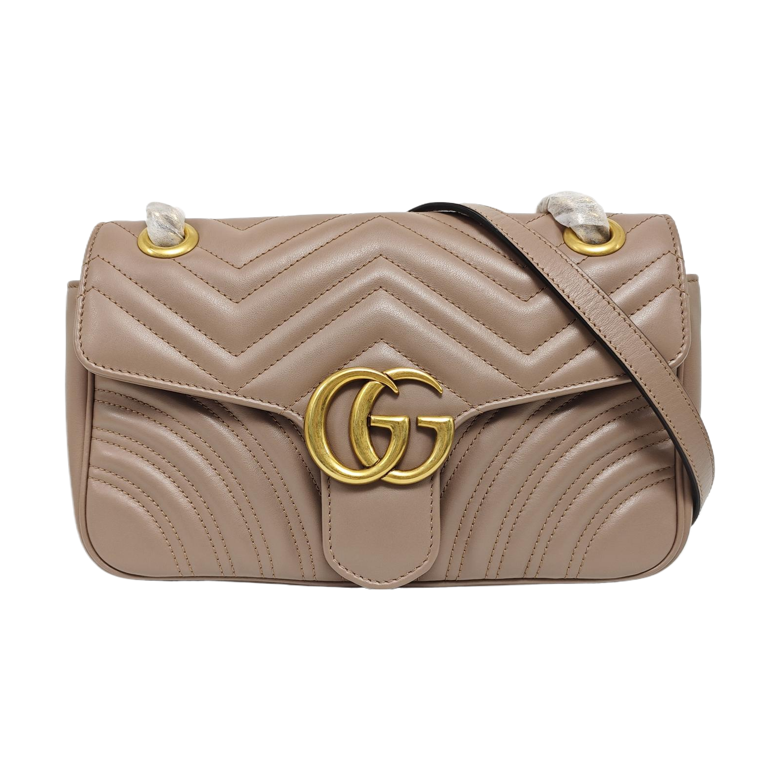 GG Marmont Medium Quilted Calfskin Gray