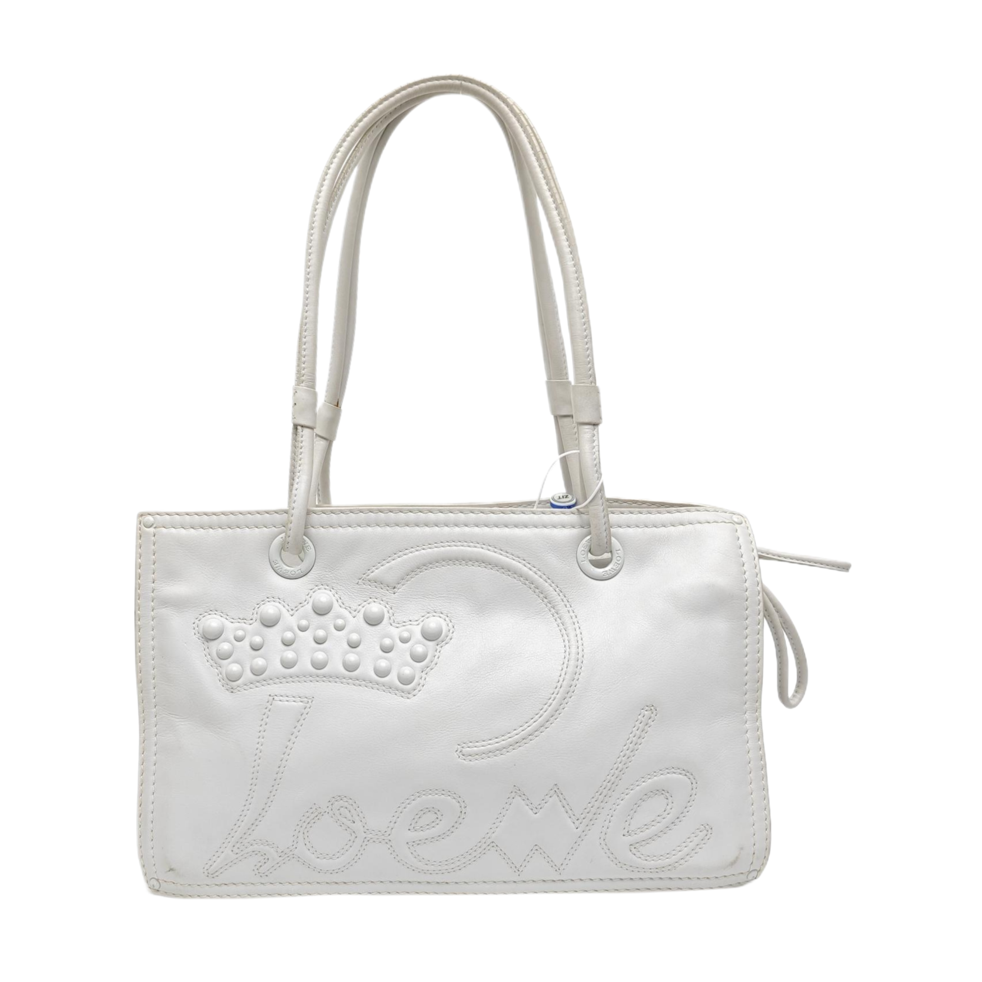 Quilted Calfskin Tote Bag White