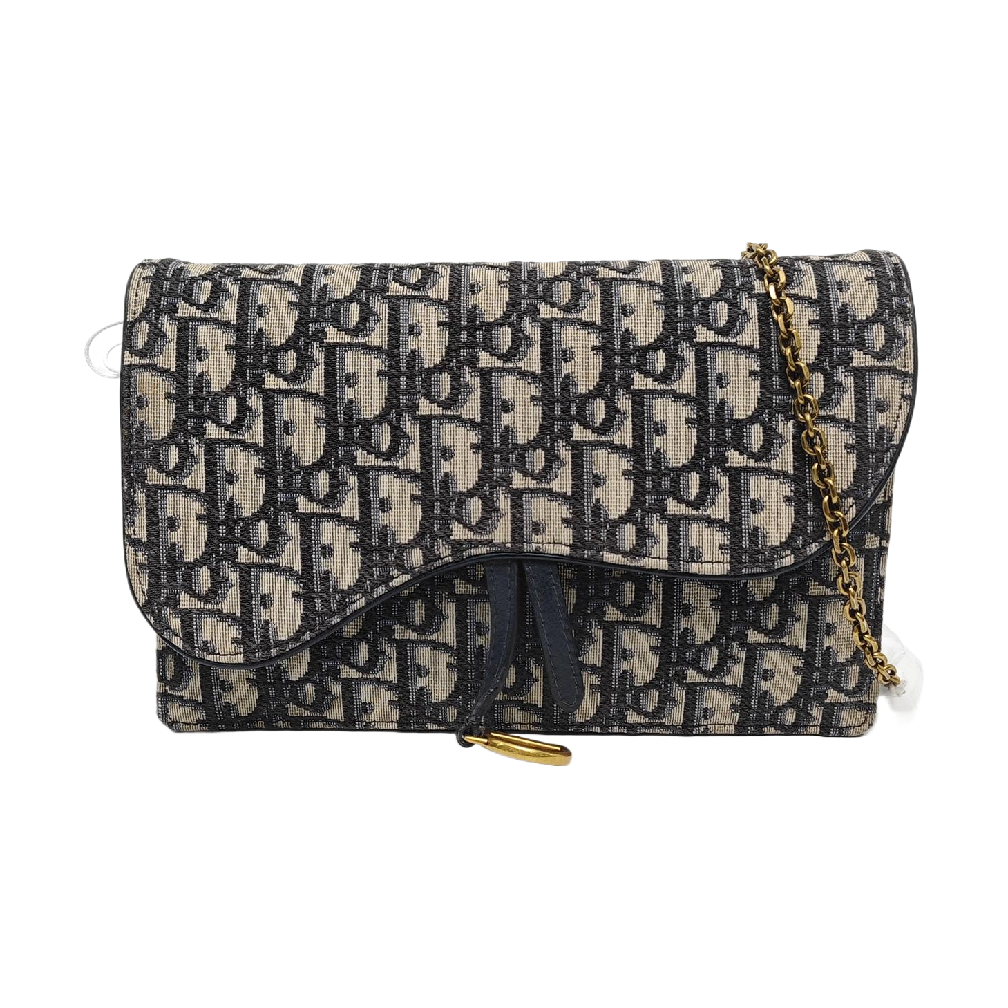 Authenticated pre-owned  Saddle Medium Oblique Canvas Blue - Shoulder Bag at Looply