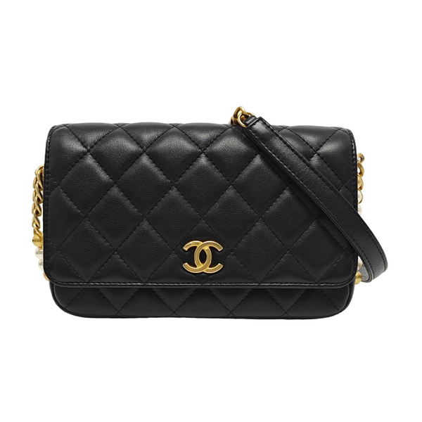 TRENDY CC Quilted Grained Calfskin Black